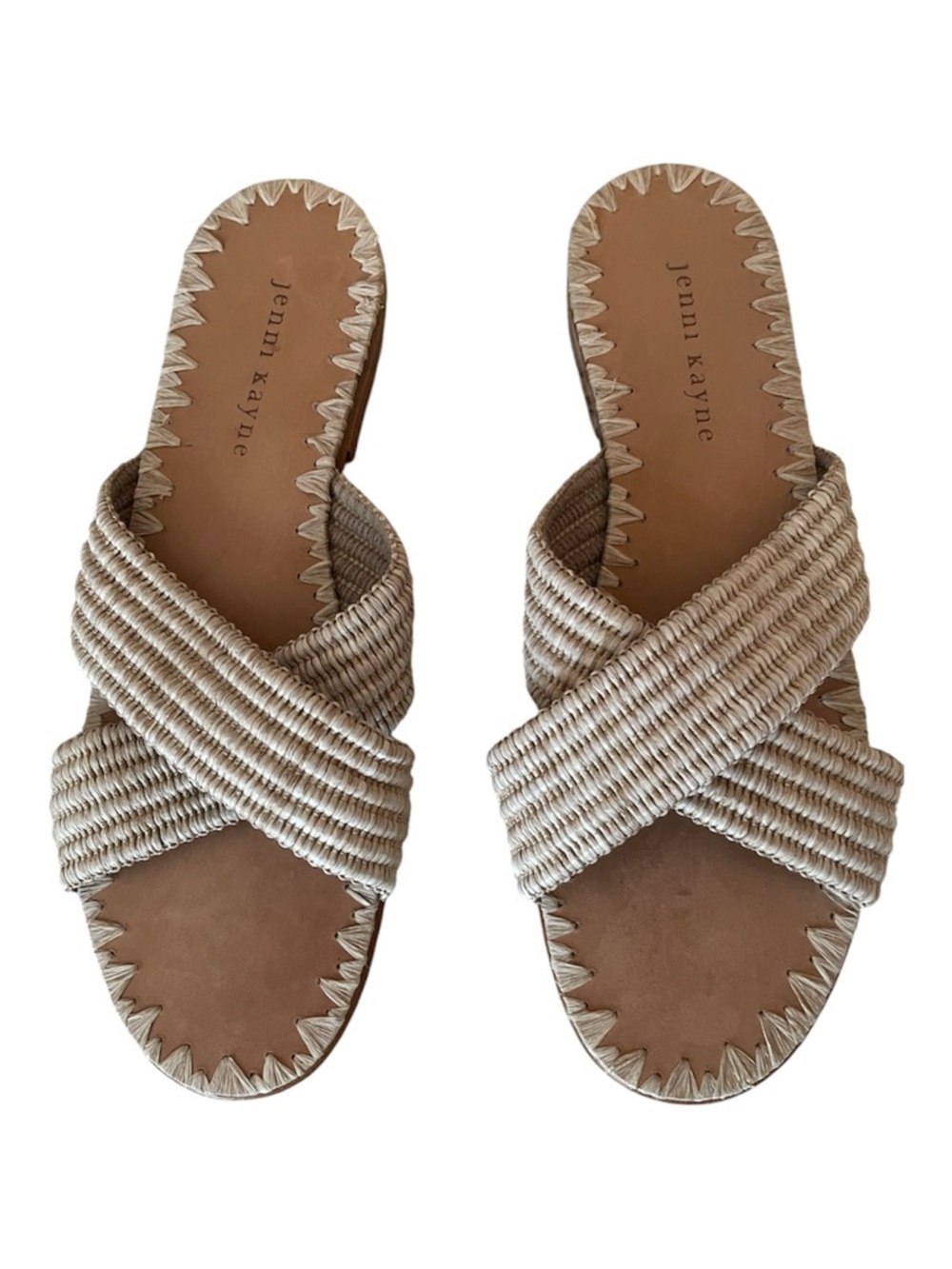 Jenni Kayne Raffia boho chic Crossover Sandals size 9